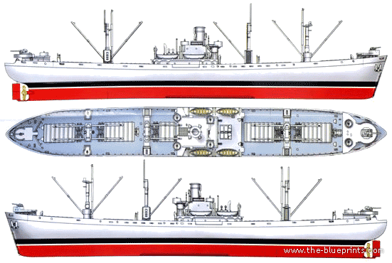 Ship SS Jeremiah O'Brien [Liberty Ship] - drawings, dimensions, figures